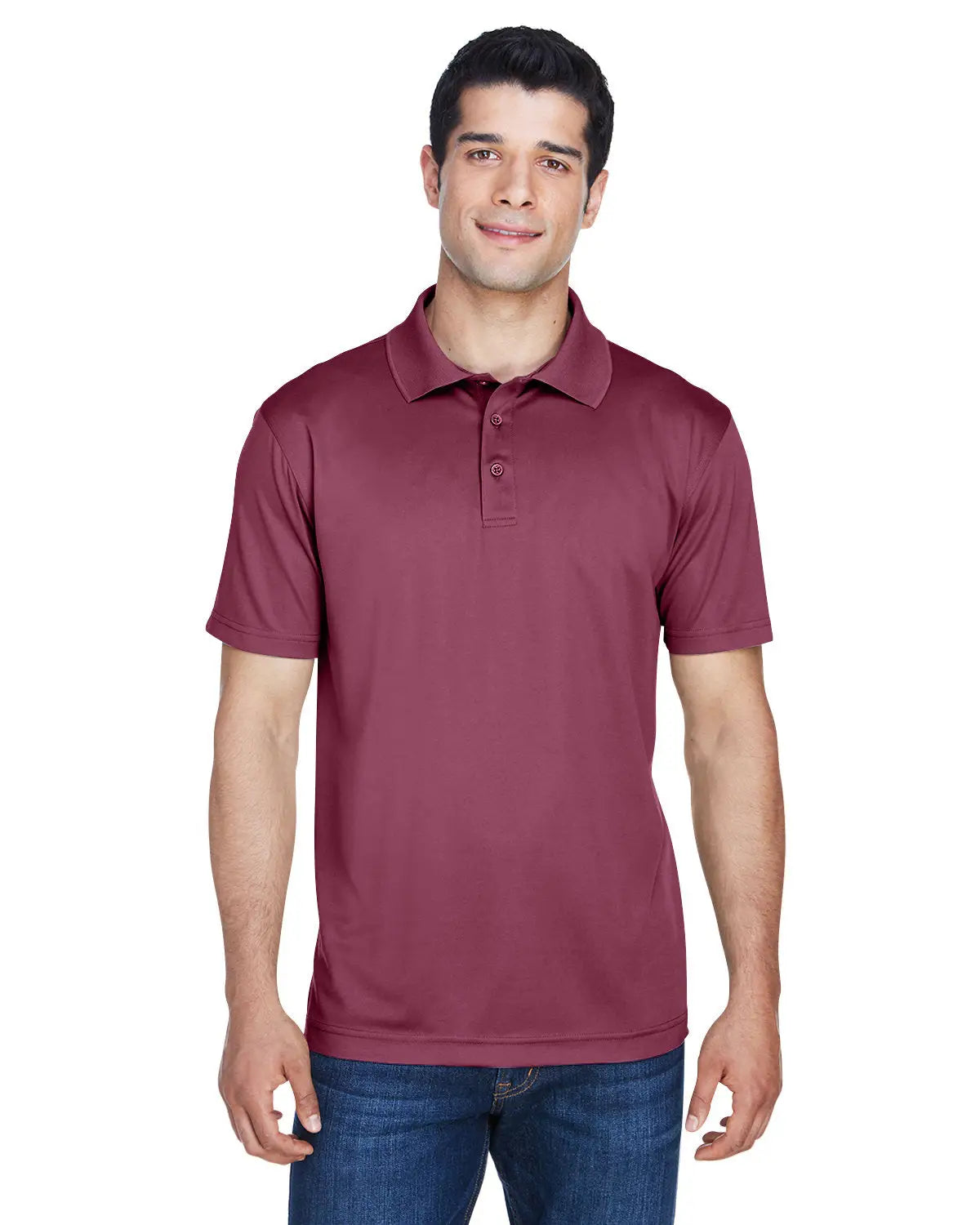 Harriton M315 Men’s Polyester Jersey Polo - Maroon