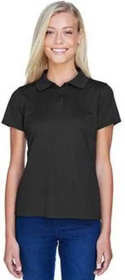 Harriton M315w Ladies’ 4 Oz Polytech Polo Black