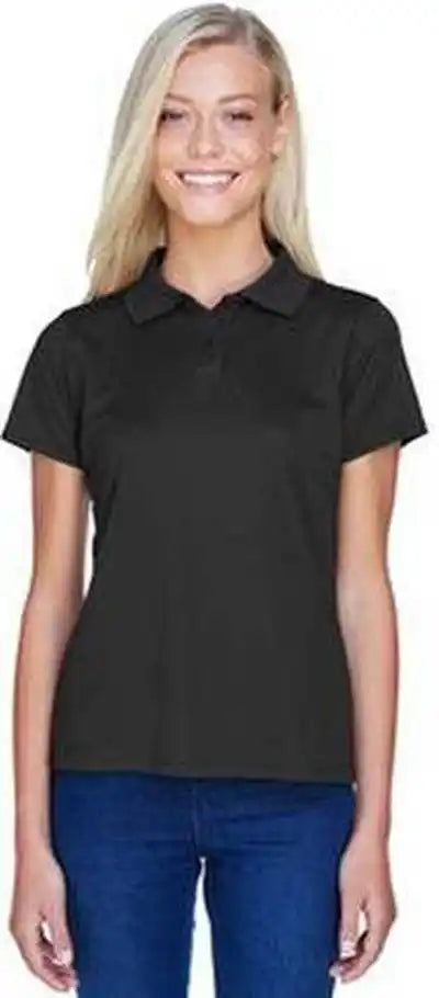 Harriton M315w Ladies’ 4 Oz Polytech Polo Black