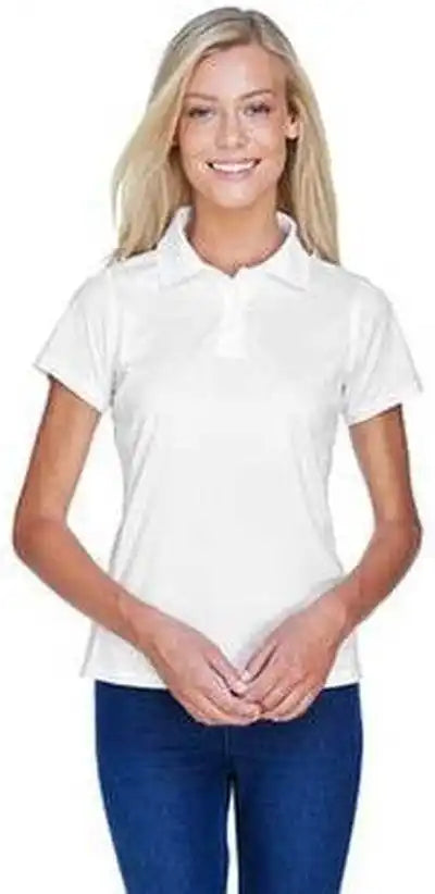 Harriton M315w Ladies’ 4 Oz Polytech Polo - White