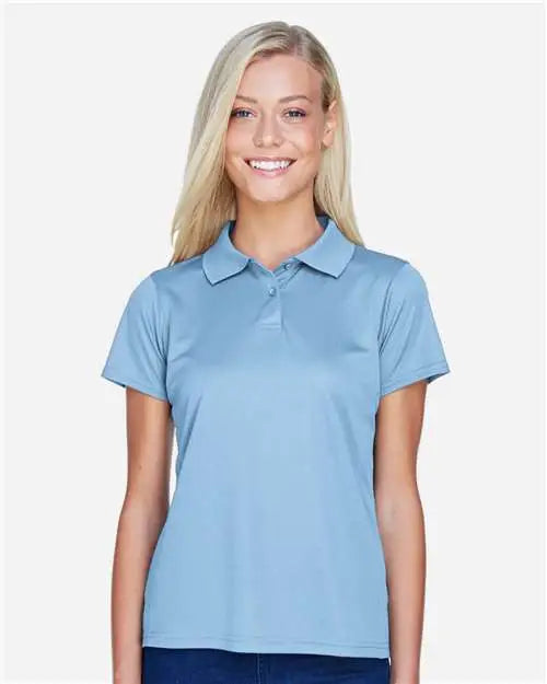 Harriton M315w Women’s Polyester Jersey Polo - Light Blue