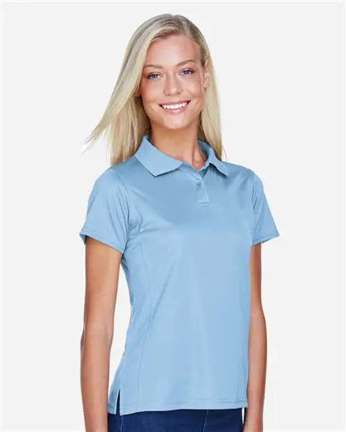 Harriton M315w Women’s Polyester Jersey Polo - Light Blue
