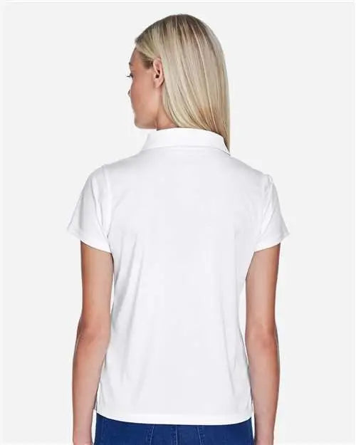 Harriton M315w Women’s Polyester Jersey Polo - White