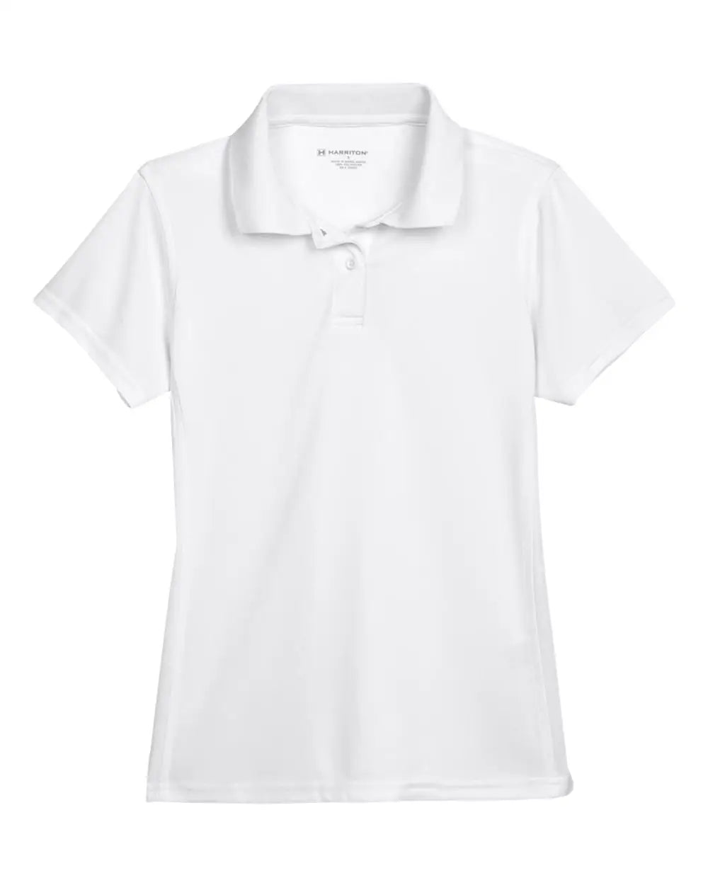 Harriton M315w Women’s Polyester Jersey Polo - White - s