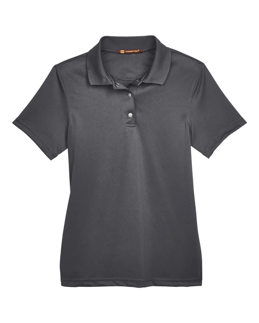 Harriton M345w Women’s Advantage Snag Protection Plus Il Snap Placket Polo - Dark Charcoal - Ladies Xs
