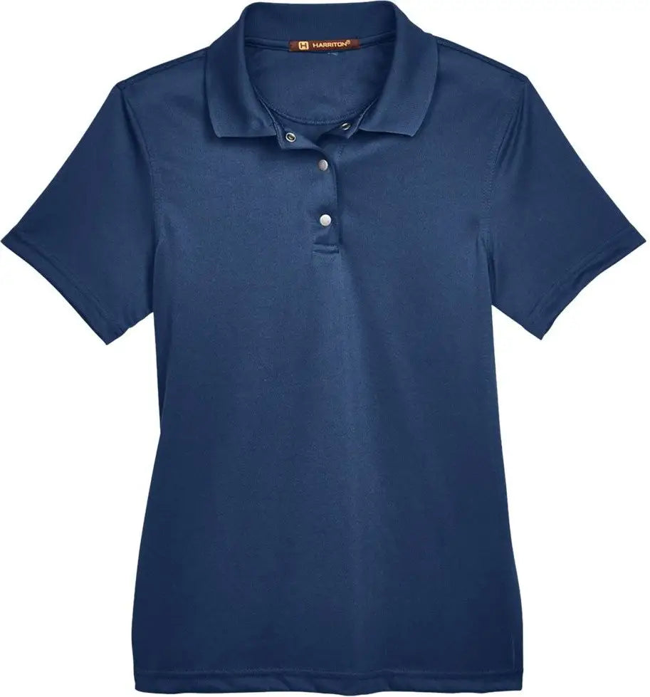 Harriton M345w Women’s Advantage Snag Protection Plus Il Snap Placket Polo - Dark Navy - Ladies Xs
