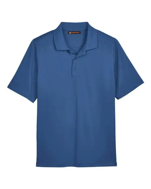 Harriton M348 Men’s Advantage Snag Protection Plus Polo - Pool Blue