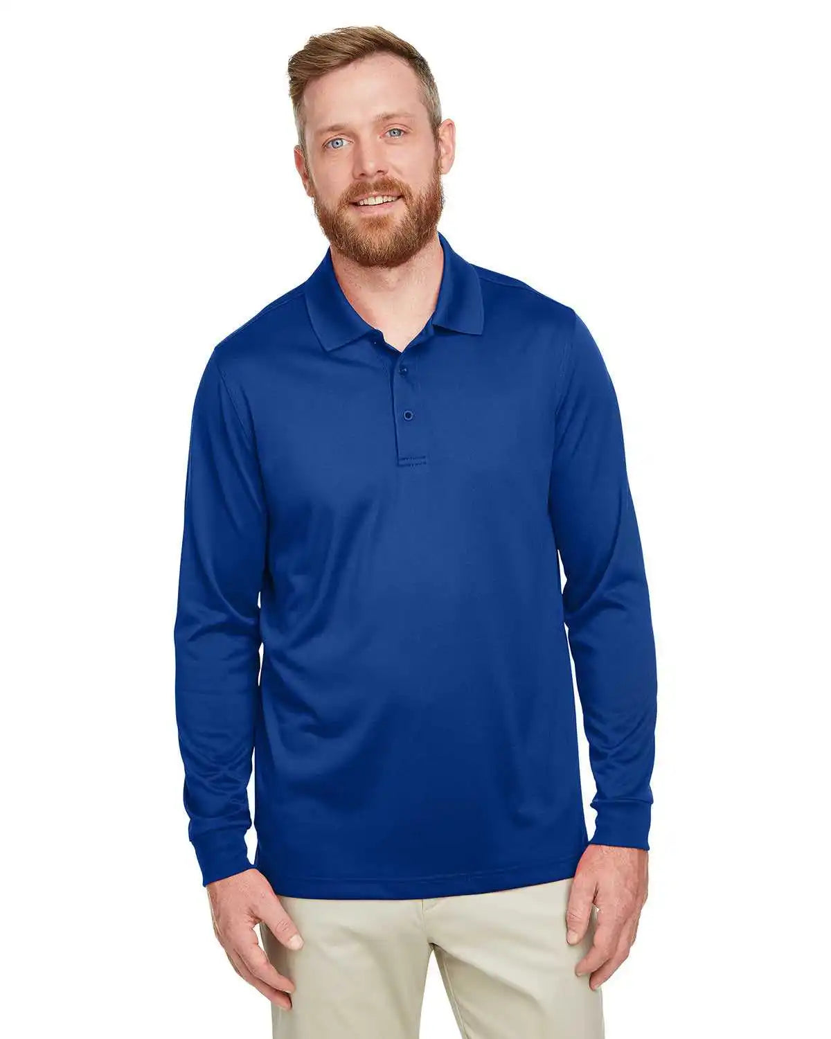 Harriton M348l Men’s Advantage Snag Protection Plus Il Long Sleeve Polo - True Royal - Adult 2xl