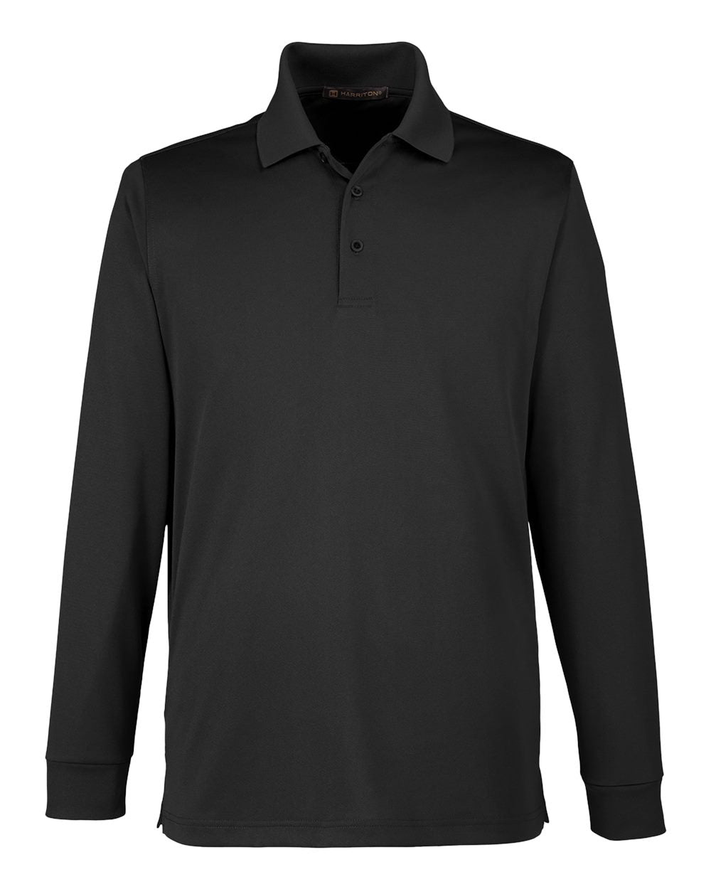 Harriton M348l Men’s Advantage Snag Protection Plus Il Long Sleeve Polo - Black