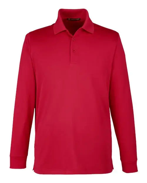 Harriton M348l Men’s Advantage Snag Protection Plus Il Long Sleeve Polo - Red