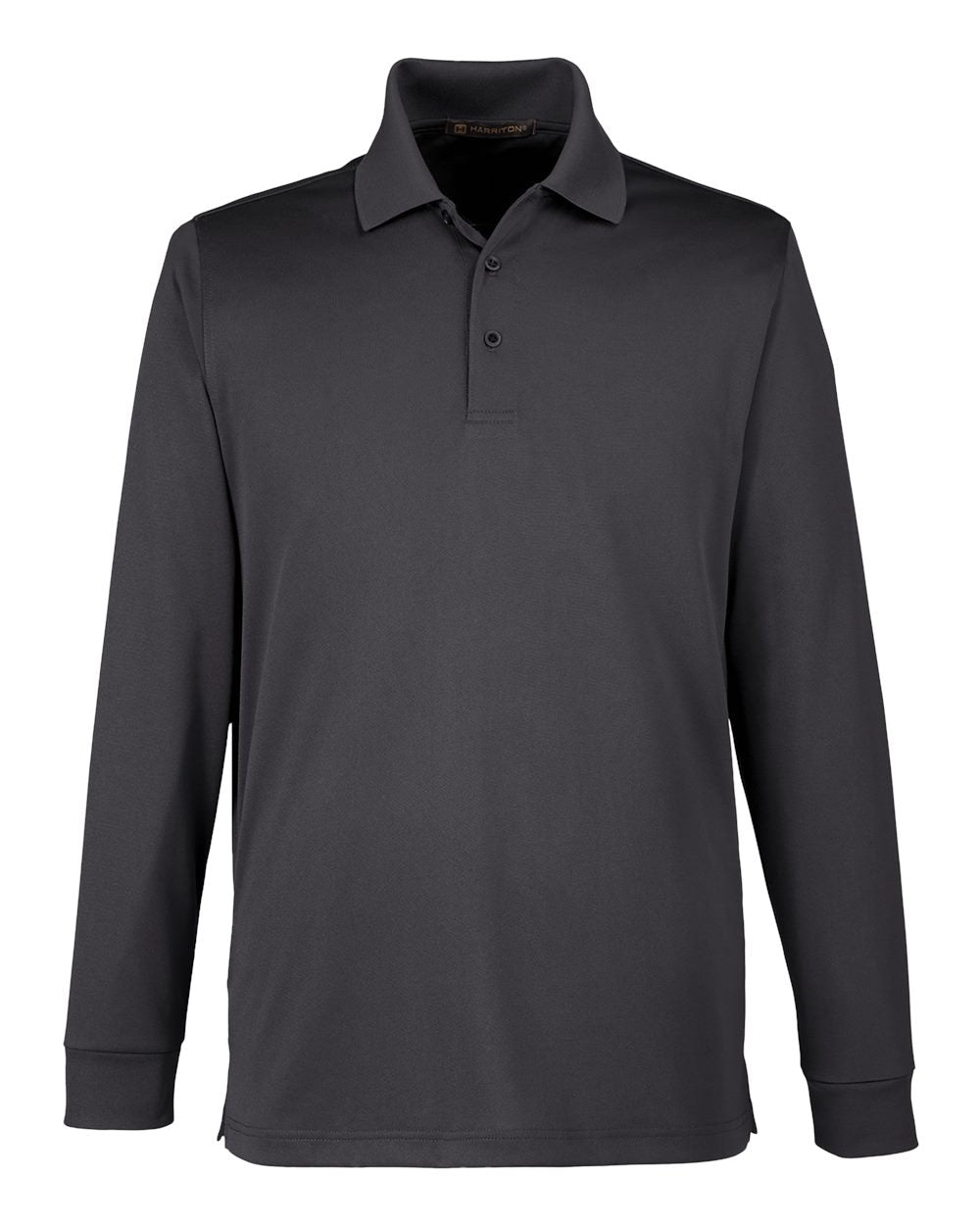 Harriton M348l Men’s Advantage Snag Protection Plus Il Long Sleeve Polo - Dark Charcoal