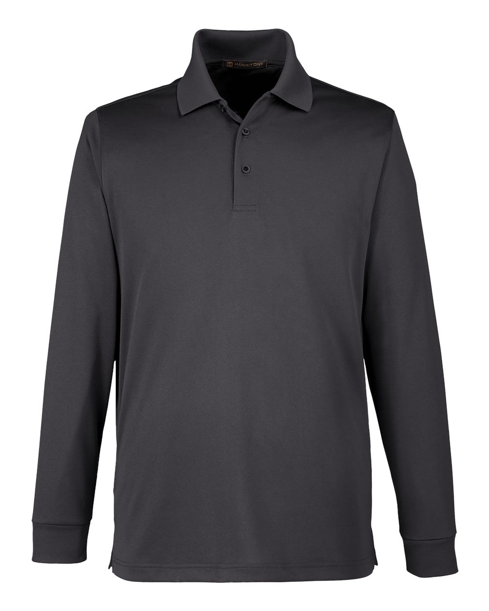 Harriton M348l Men’s Advantage Snag Protection Plus Il Long Sleeve Polo - Dark Charcoal