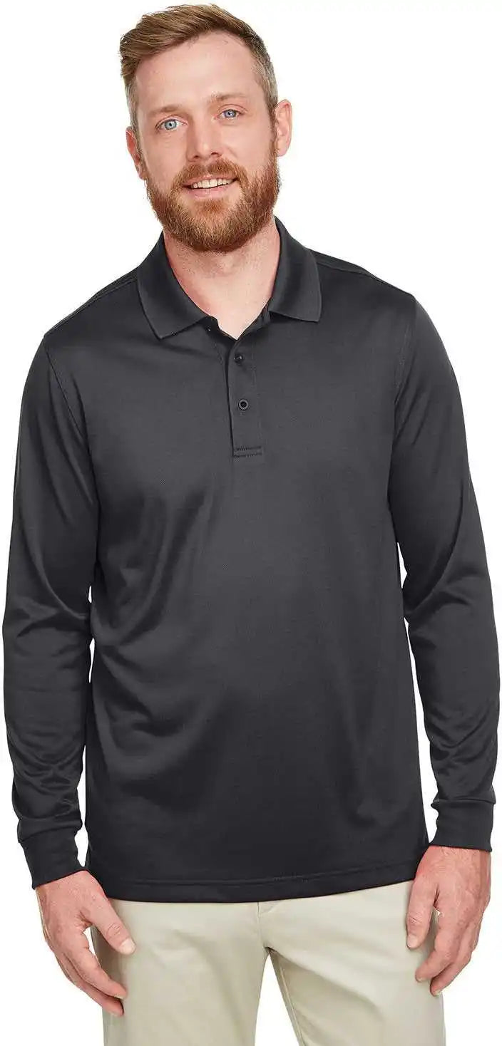 Harriton M348light Men’s Tall Advantage Long Sleeve Snag Protection Plus Il Polo - Dark Charcoal - Gray / Adult 2x