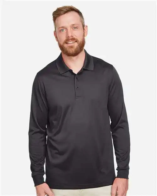 Harriton M348lt Men’s Tall Advantage Long Sleeve Snag Protection Plus Il Polo - Dark Charcoal