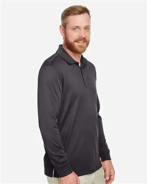 Harriton M348lt Men’s Tall Advantage Long Sleeve Snag Protection Plus Il Polo - Dark Charcoal