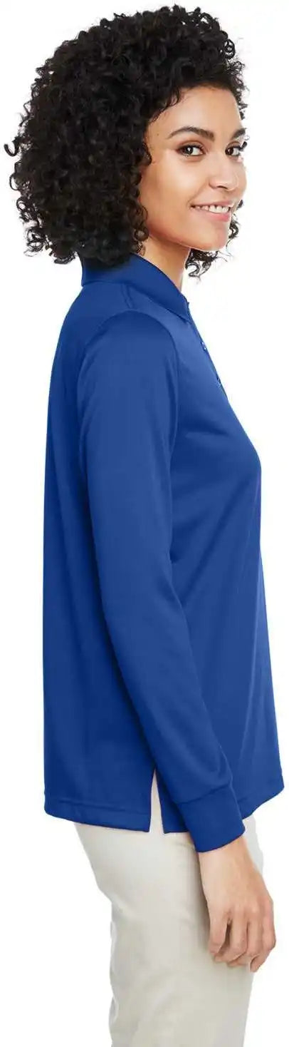 Harriton M348lw Ladies’ Advantage Snag Protection Plus Il Long Sleeve Polo - True Royal - Ladies Xl