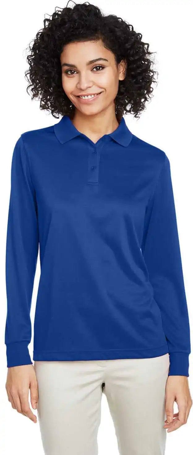 Harriton M348lw Ladies’ Advantage Snag Protection Plus Il Long Sleeve Polo - True Royal - Ladies Xl