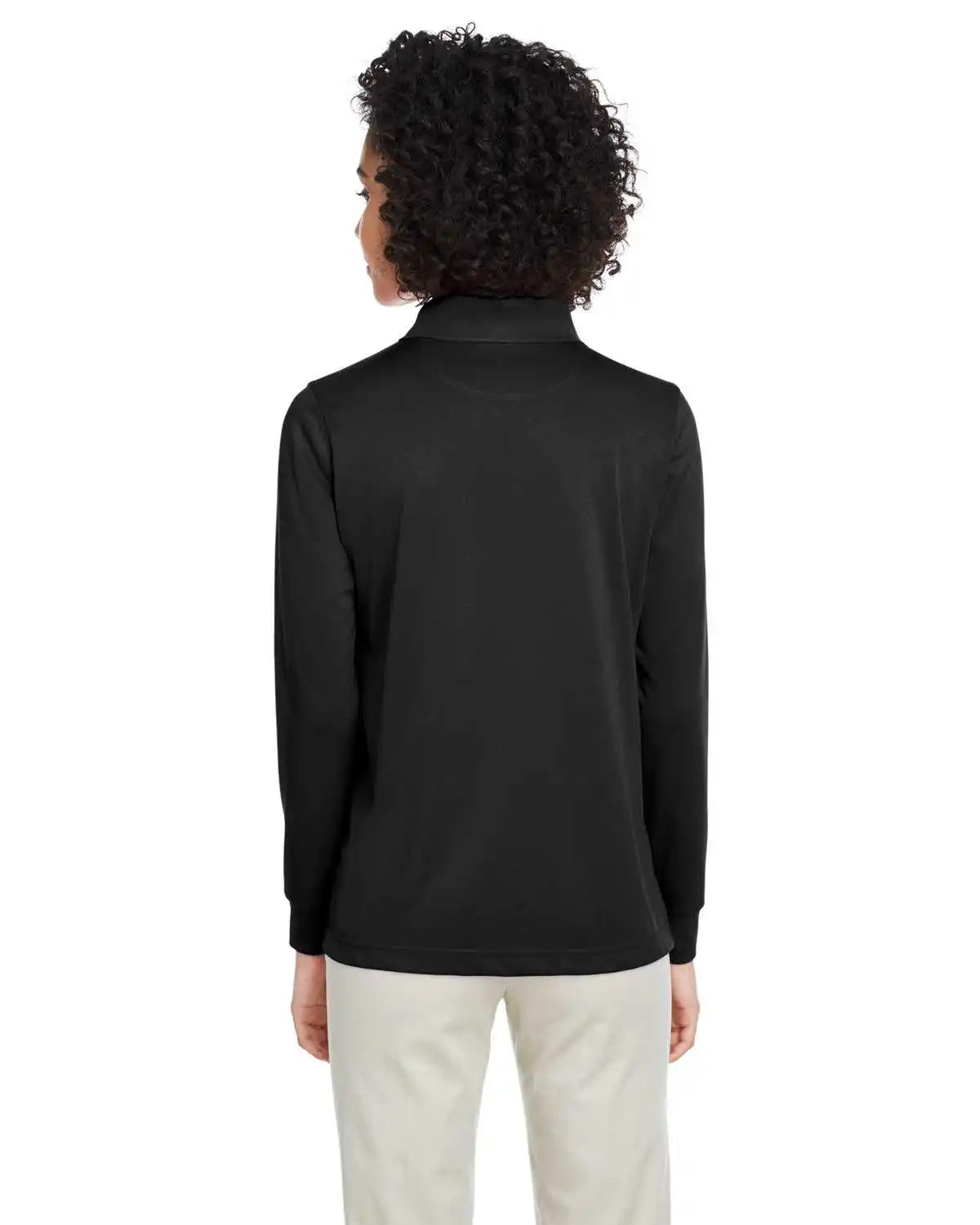 Harriton M348lw Ladies’ Advantage Snag Protection Plus Il Long Sleeve Polo - Black