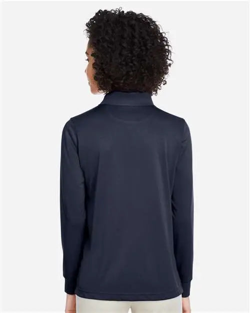 Harriton M348lw Women’s Advantage Snag Protection Plus Il Long Sleeve Polo - Dark Navy