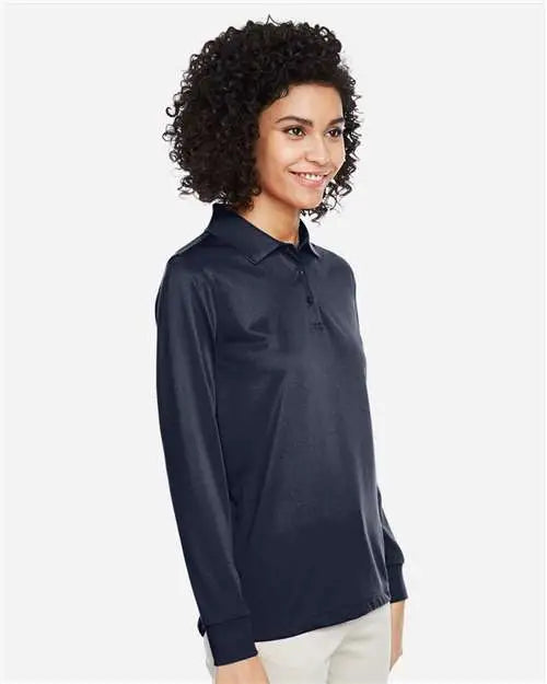Harriton M348lw Women’s Advantage Snag Protection Plus Il Long Sleeve Polo - Dark Navy