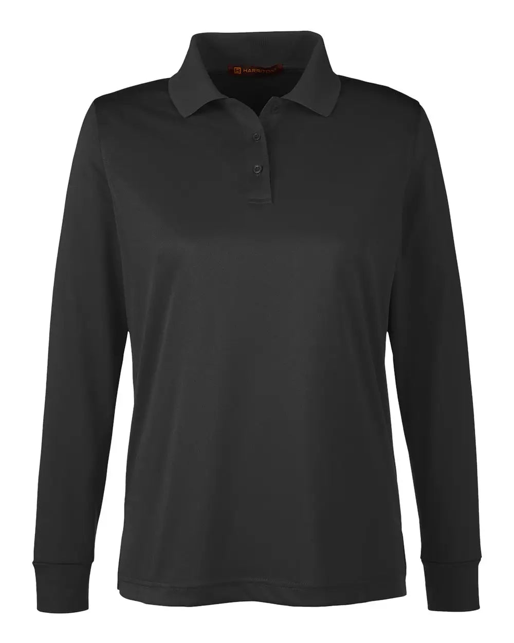 Harriton M348lw Women’s Advantage Snag Protection Plus Il Long Sleeve Polo - Black - Xs