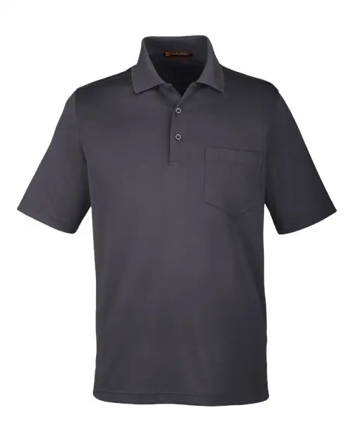 Harriton M348p Men’s Advantage Snag Protection Plus Il Pocket Polo - Dark Charcoal
