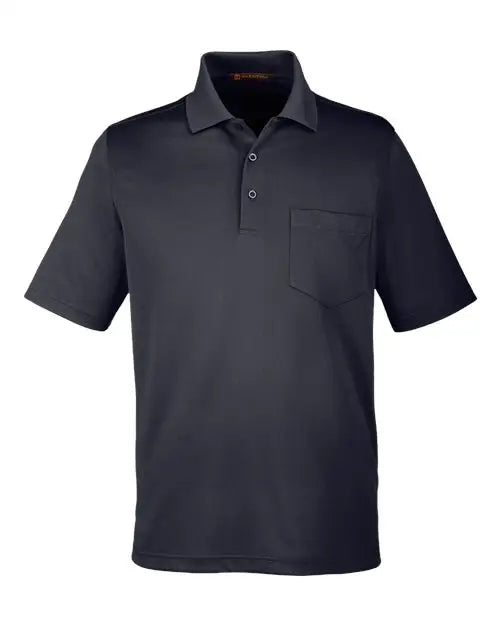 Harriton M348p Men’s Advantage Snag Protection Plus Il Pocket Polo - Black