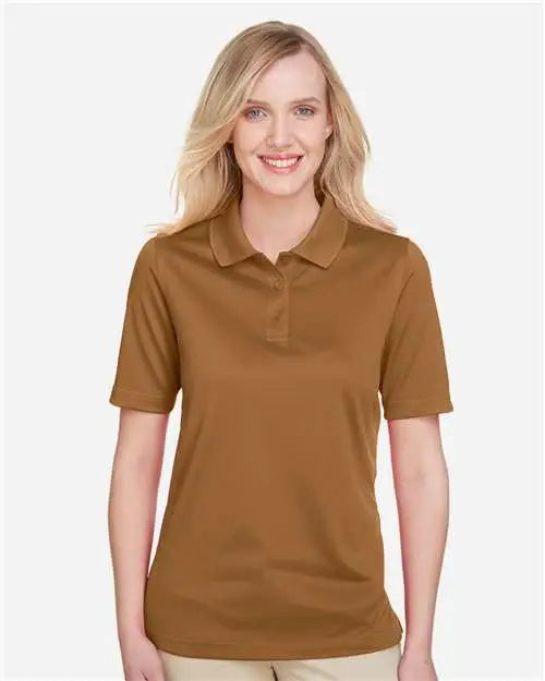 Harriton M348w Women’s Advantage Snag Protection Plus Polo - Duck Brown