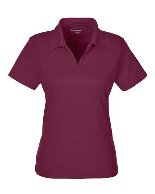 Harriton M353w Women’s Double Mesh Polo - Maroon