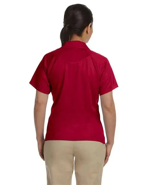 Harriton M374w Women’s Polytech Mesh Insert Polo - Red