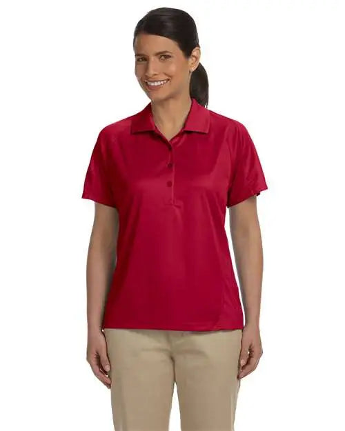 Harriton M374w Women’s Polytech Mesh Insert Polo - Red - s