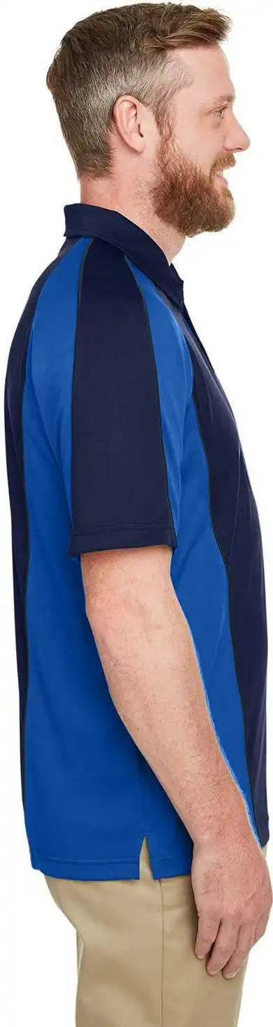 Harriton M385 Men’s Advantage Snag Protection Plus Il Colorblock Polo - Dark Navy True Royal Charcoal