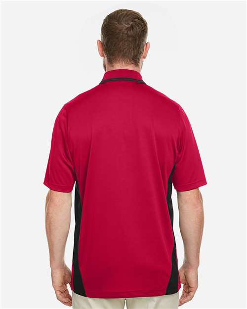 Harriton M386 Men’s Flash Snag Protection Plus Il Colorblock Polo - Red Black
