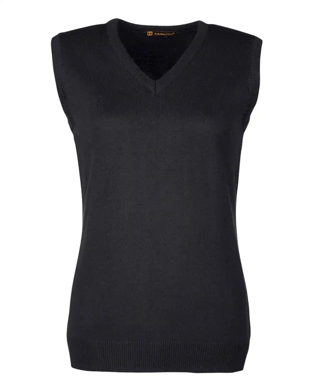 Harriton M415w Women’s Pilbloc™ V-neck Sweater Vest - Black - Xs