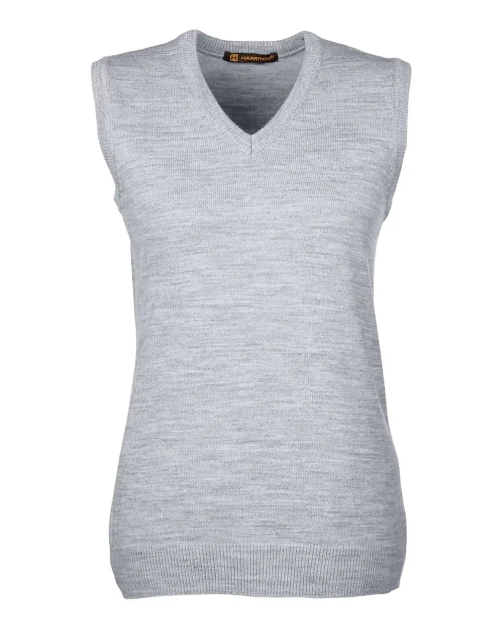 Harriton M415w Women’s Pilbloc V-neck Sweater Vest - Gray Heather