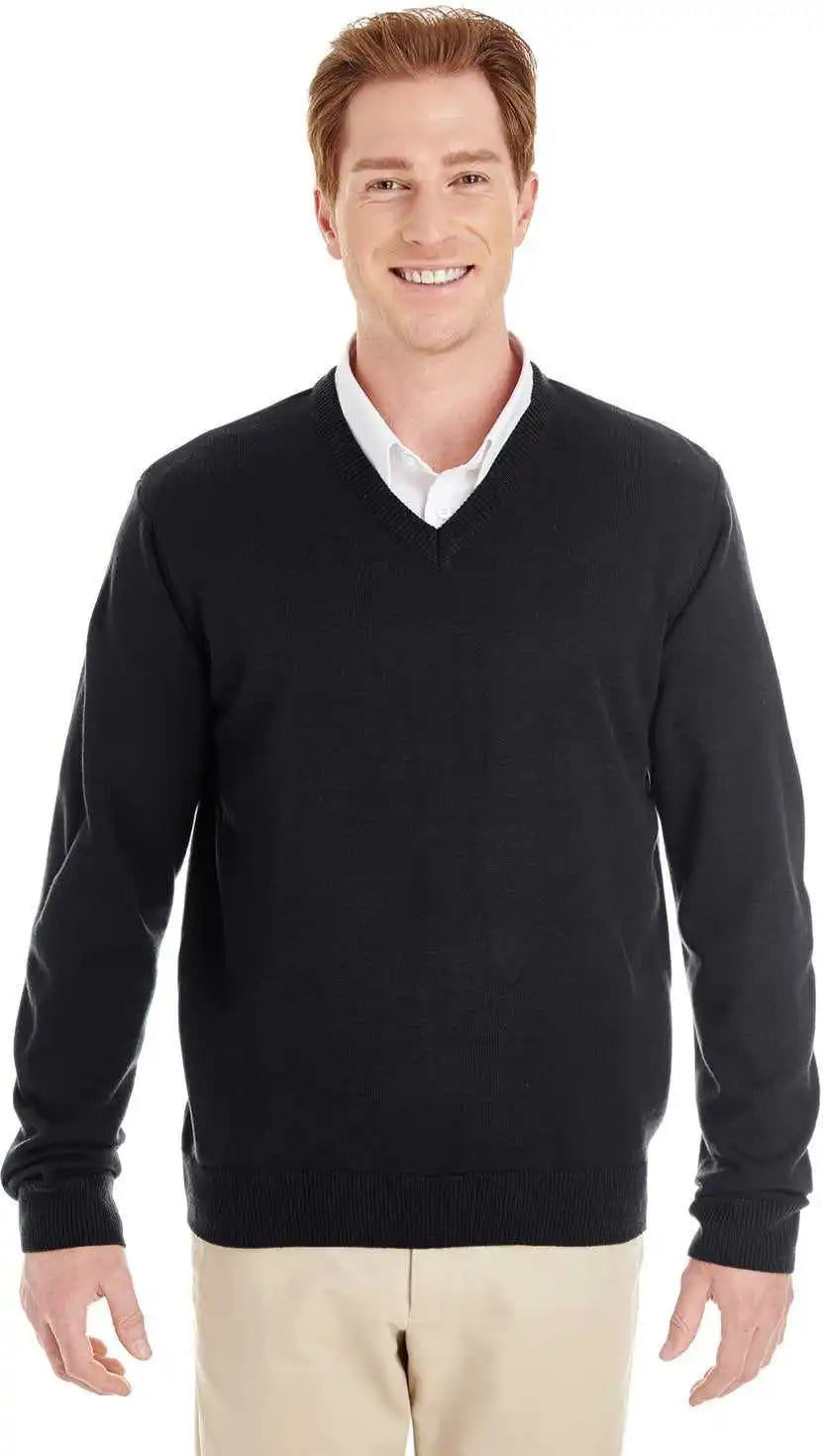 Harriton M420 Men’s Pilbloc v Neck Sweater Black