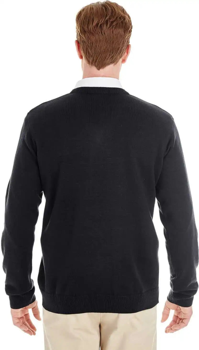 Harriton M420 Men’s Pilbloc v Neck Sweater Black