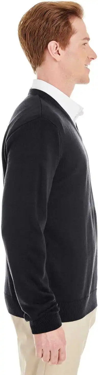 Harriton M420 Men’s Pilbloc v Neck Sweater Black