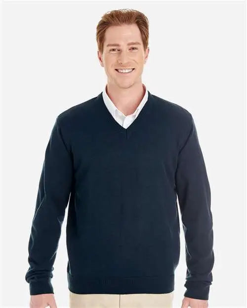 Harriton M420 Men’s Pilbloc™ V-neck Sweater - Dark Navy
