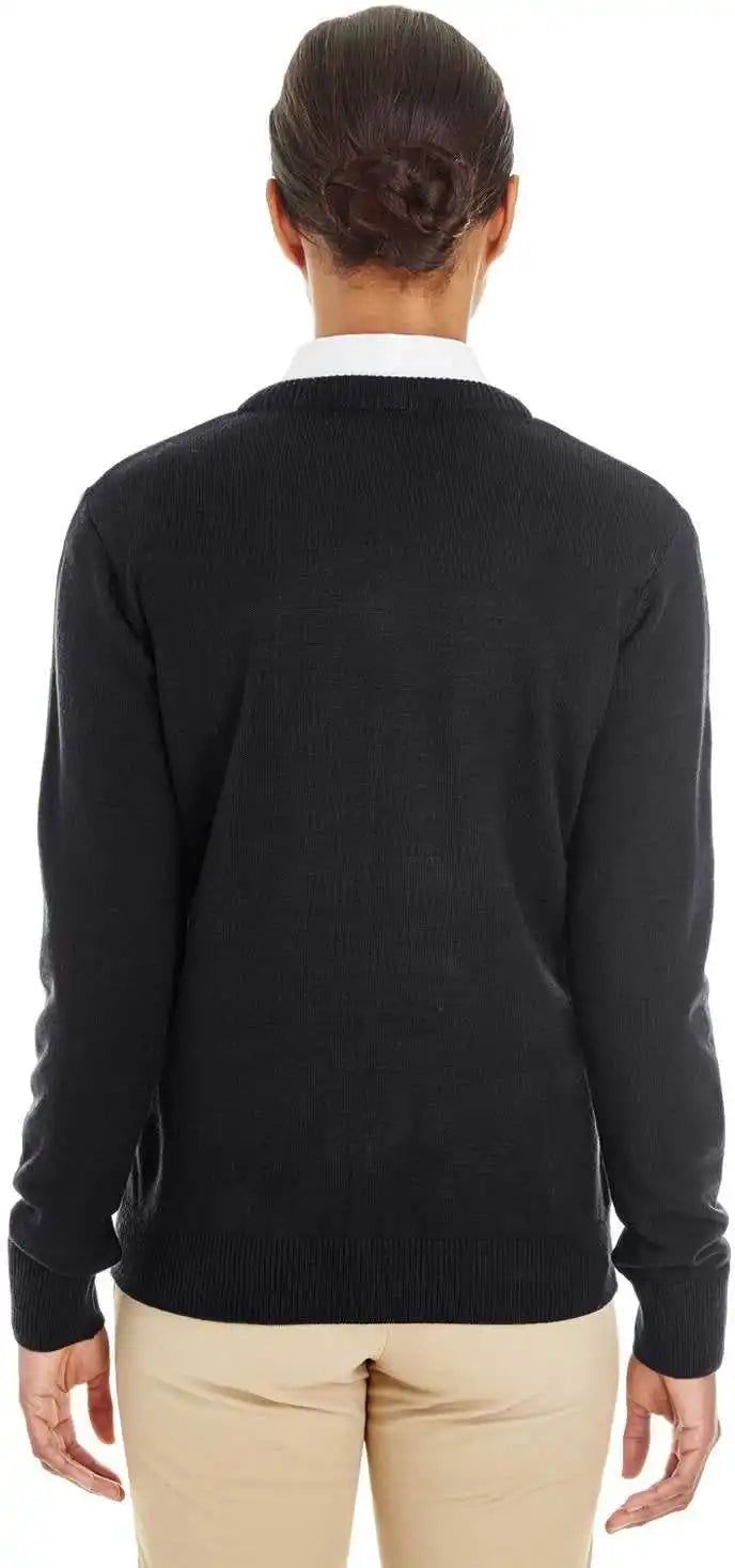 Harriton M420w Ladies’ Pilbloc v Neck Sweater Black