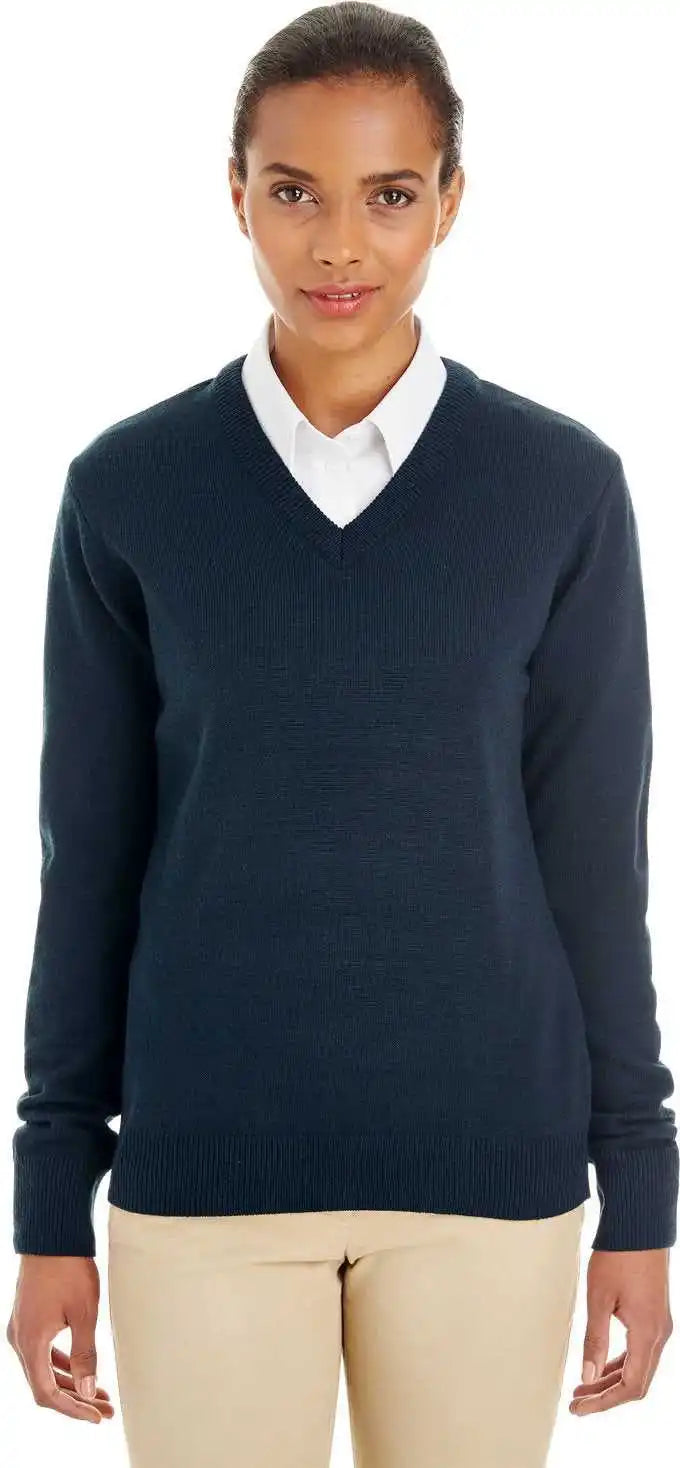 Harriton M420w Ladies’ Pilbloc V-neck Sweater - Dark Navy