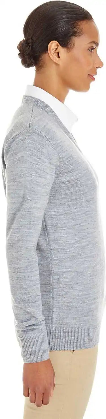 Harriton M420w Ladies’ Pilbloc V-neck Sweater - Gray Heather - Ladies Xs