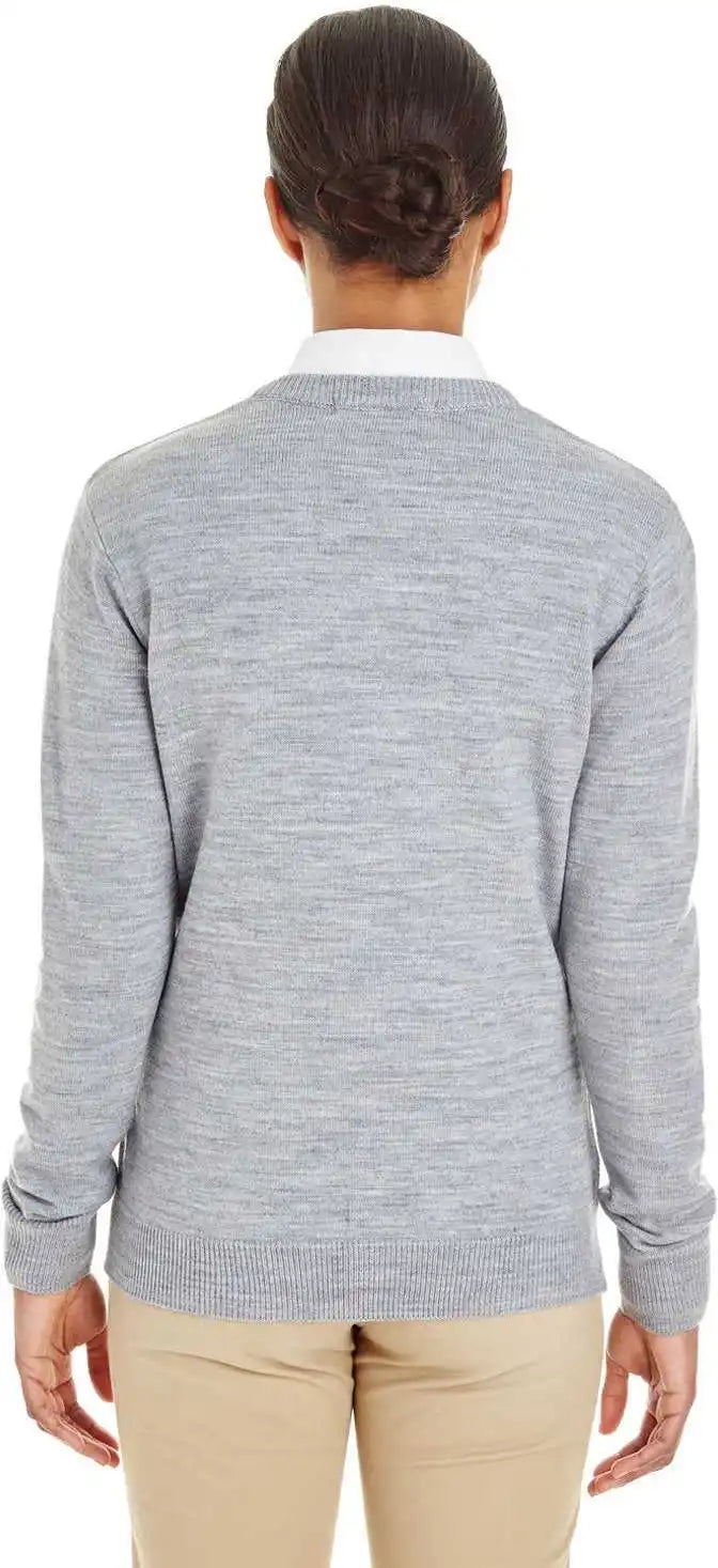 Harriton M420w Ladies’ Pilbloc V-neck Sweater - Gray Heather - Ladies Xs