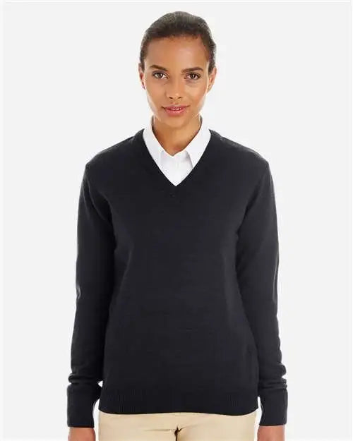 Harriton M420w Womens Pilbloc V-neck Sweater - Black - Xs
