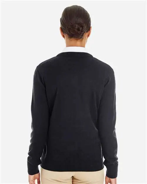 Harriton M420w Womens Pilbloc V-neck Sweater - Black
