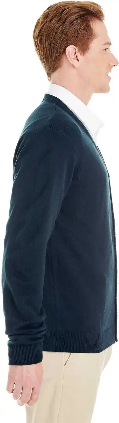 Harriton M425 Men’s Pilbloc v Neck Button Cardigan Sweater Dark Navy / Adult Xl
