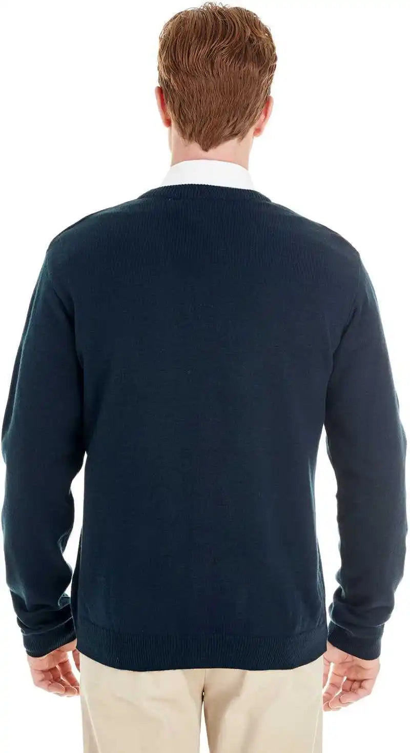Harriton M425 Men’s Pilbloc v Neck Button Cardigan Sweater Dark Navy / Adult Xl