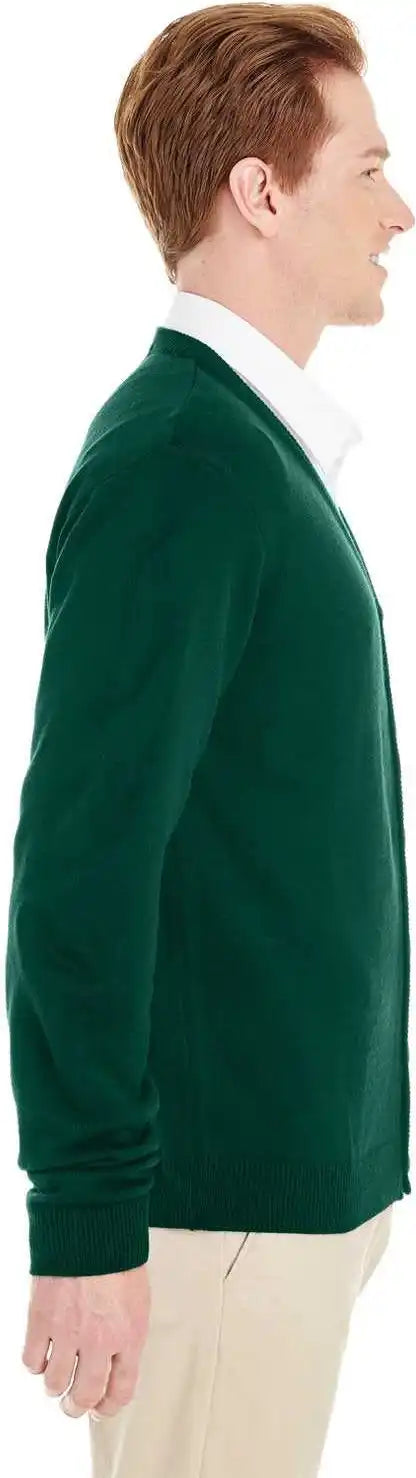 Harriton M425 Men’s Pilbloc V-neck Button Cardigan Sweater - Hunter - Forest / Adult 5xl