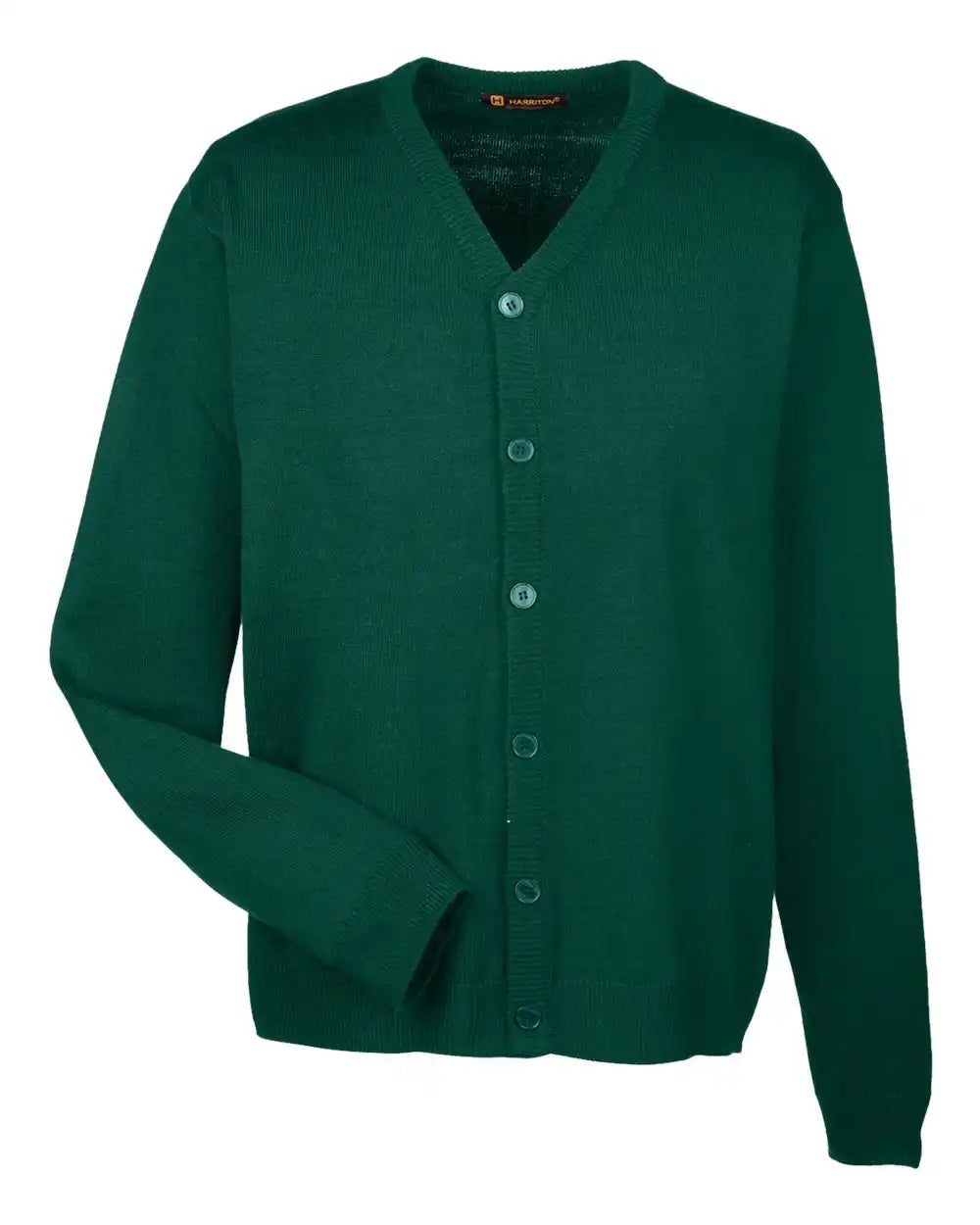 Harriton M425 Men’s Pilbloc™ V-neck Button Cardigan Sweater - Hunter - Xs