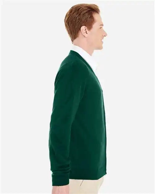 Harriton M425 Men’s Pilbloc™ V-neck Button Cardigan Sweater - Hunter